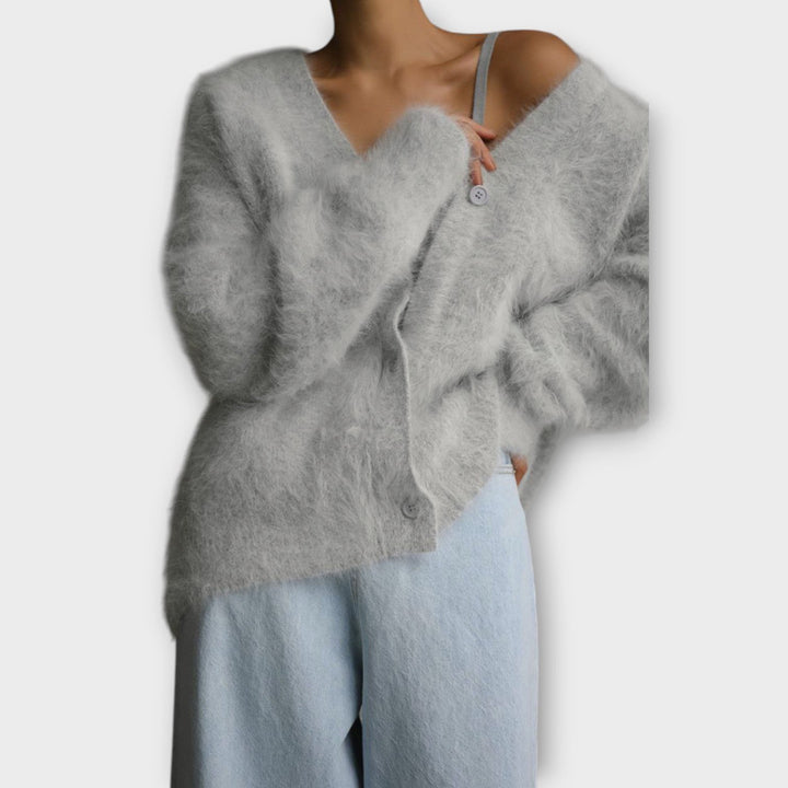 Chic Off-Shoulder Cozy Luxe Cardigan