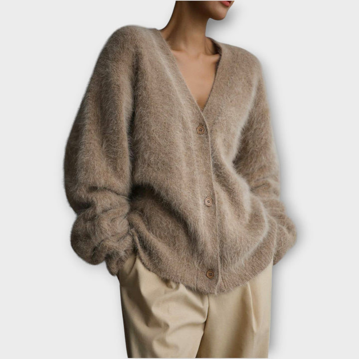 Chic Off-Shoulder Cozy Luxe Cardigan