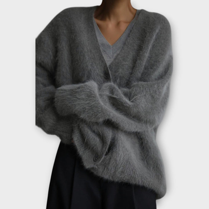Chic Off-Shoulder Cozy Luxe Cardigan