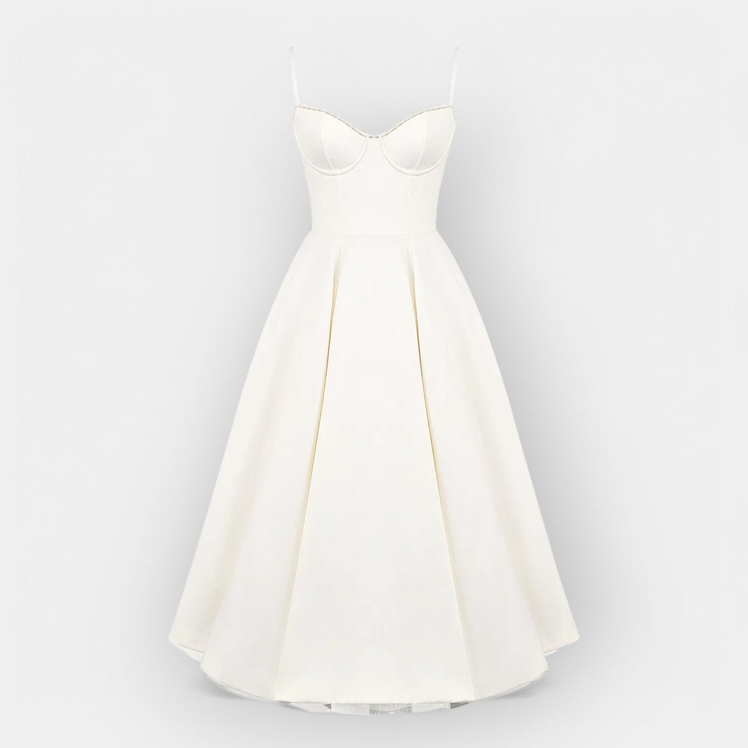 Simple White Midi Dress