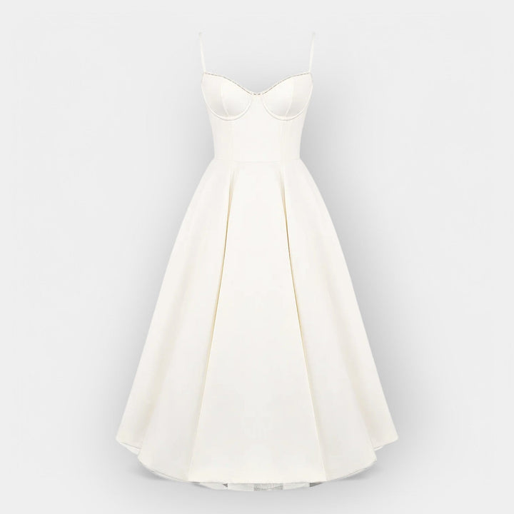 Simple White Midi Dress