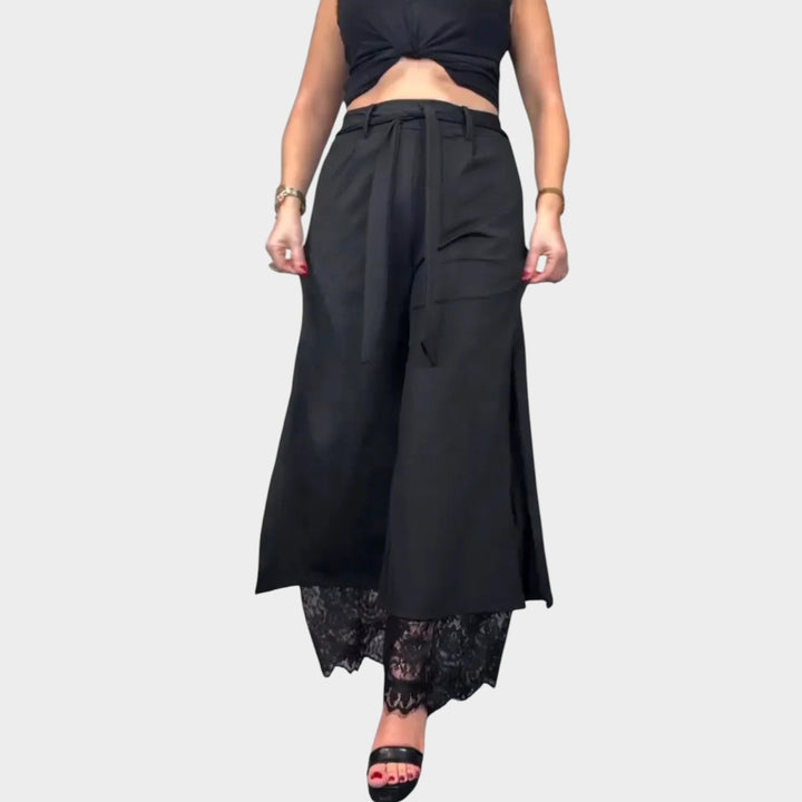 Lace-Detail Statement Trousers