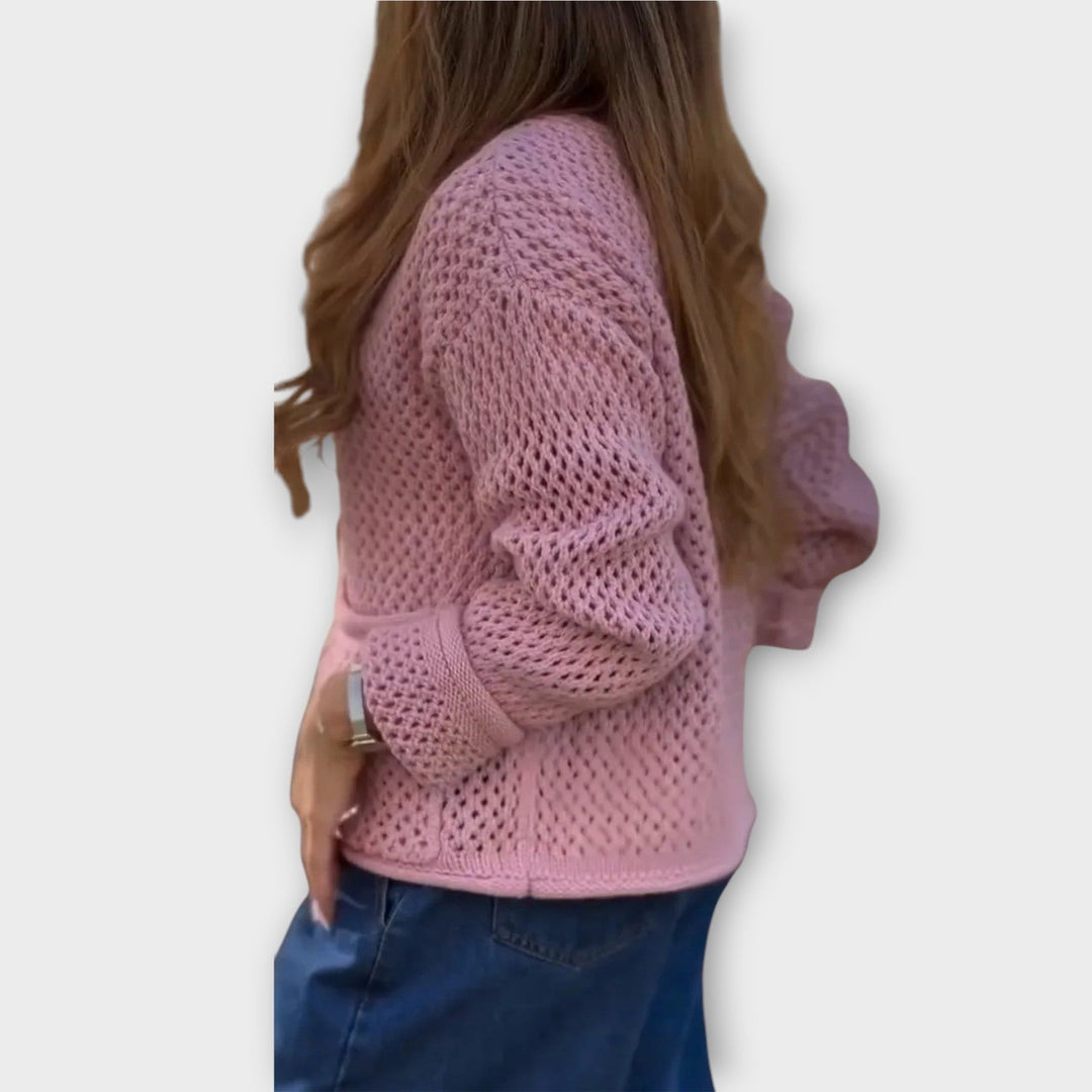 Soft Textured Knit Button-Up Cardigan