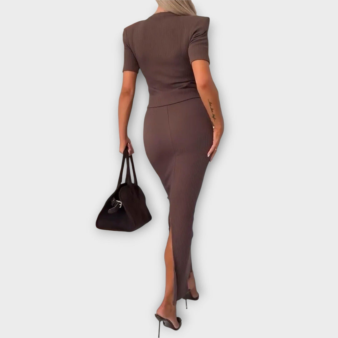 Sculpted Knit Two-Piece Midi Set