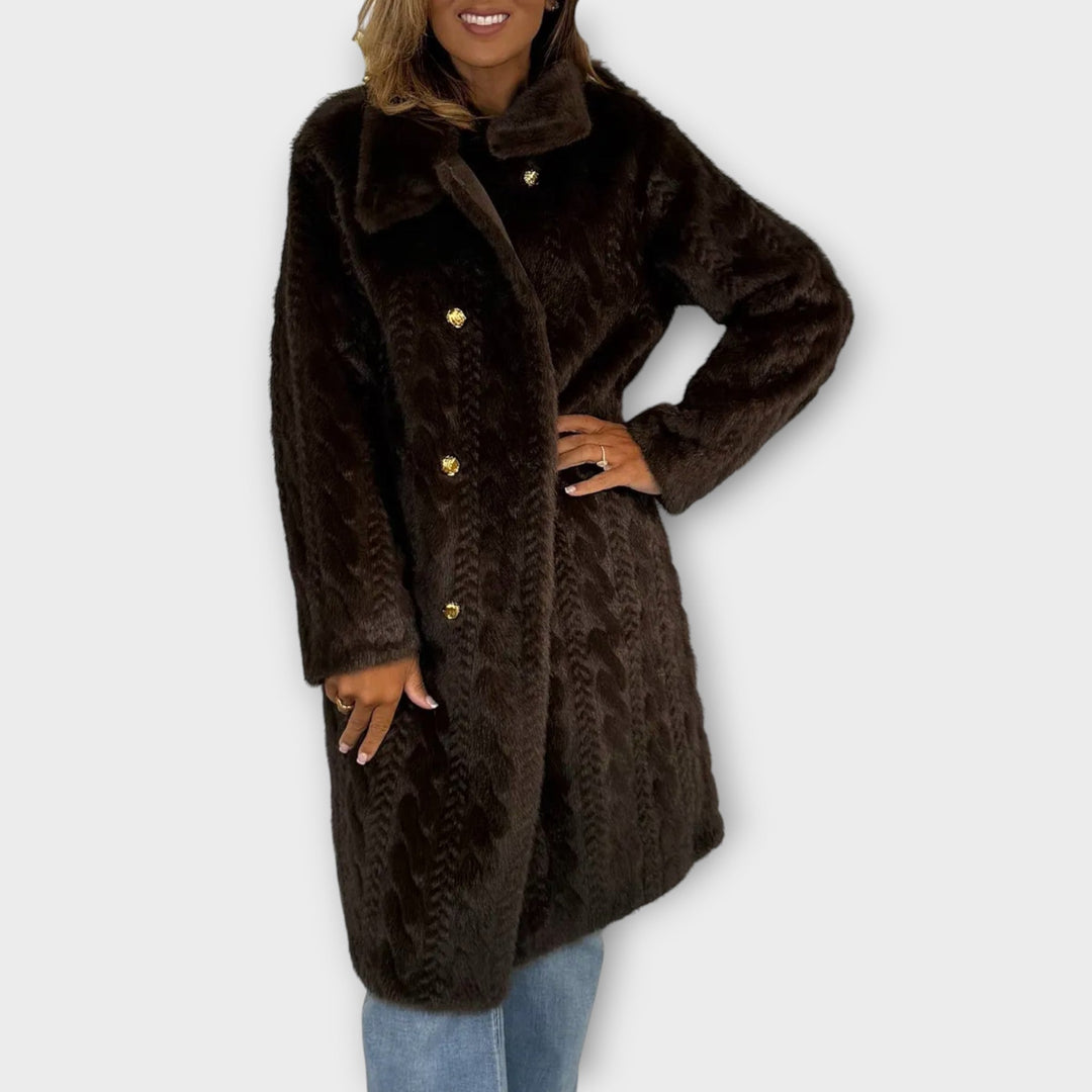 Timeless Button-Up Faux Fur Coat
