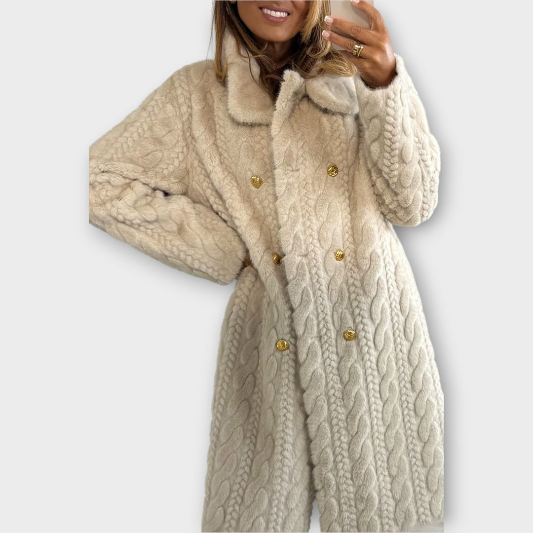 Timeless Button-Up Faux Fur Coat