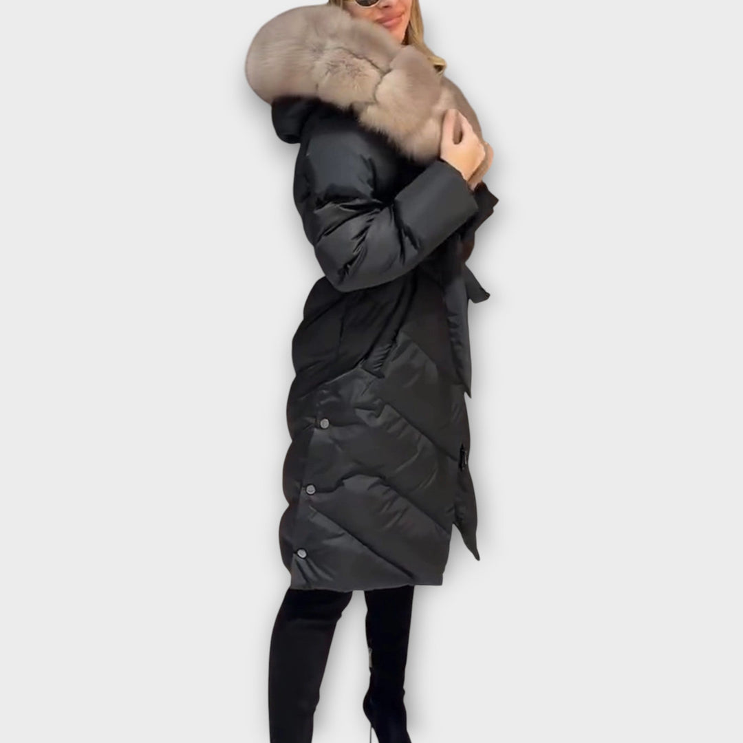 Opulent Fur-Trimmed Puffer Jacket