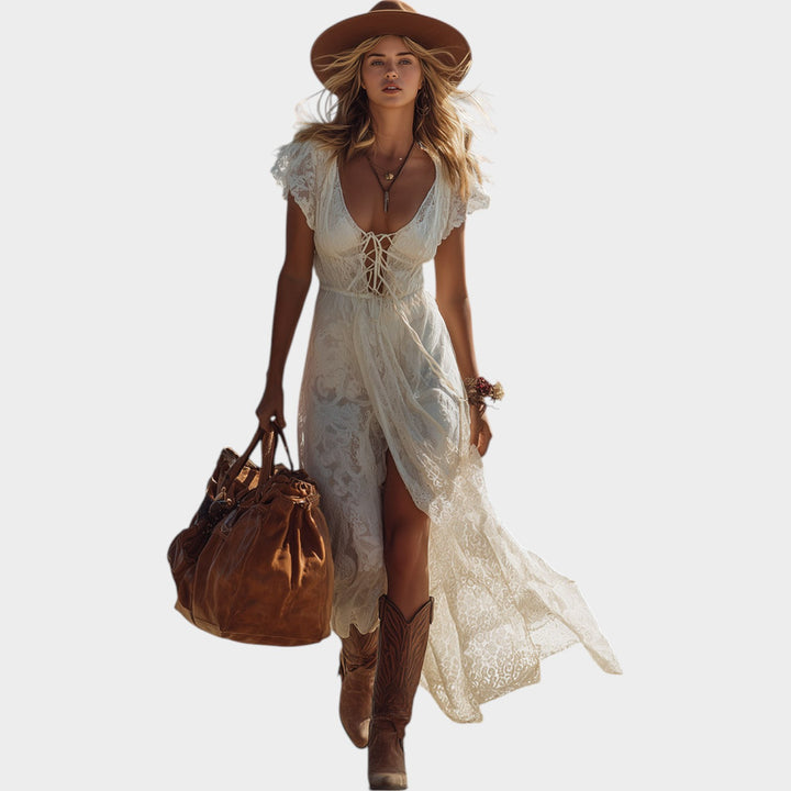 Boho Lace Maxi Dress