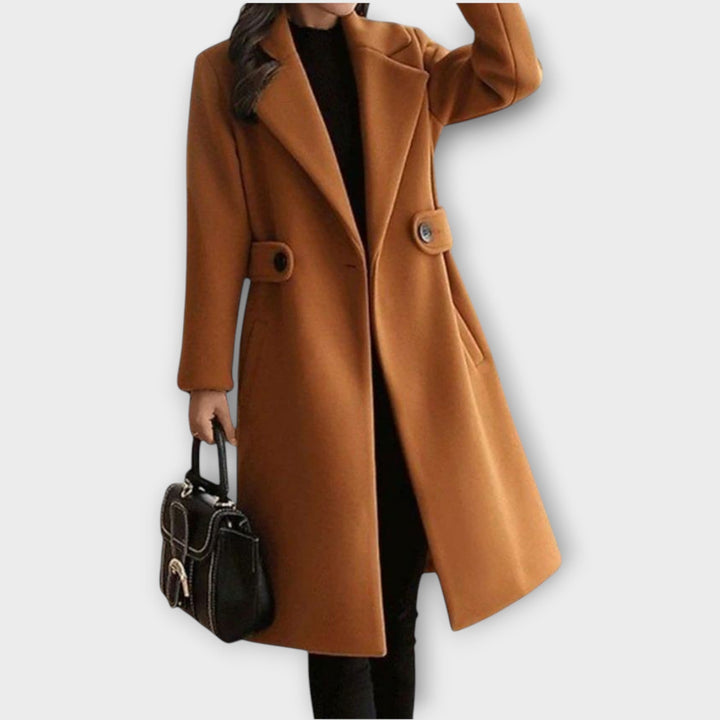Elegant Longline Wool-Blend Coat