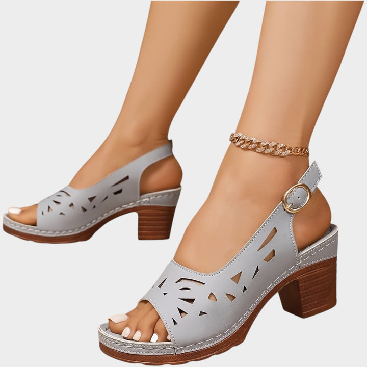 Cutout Slingback Comfort Heels