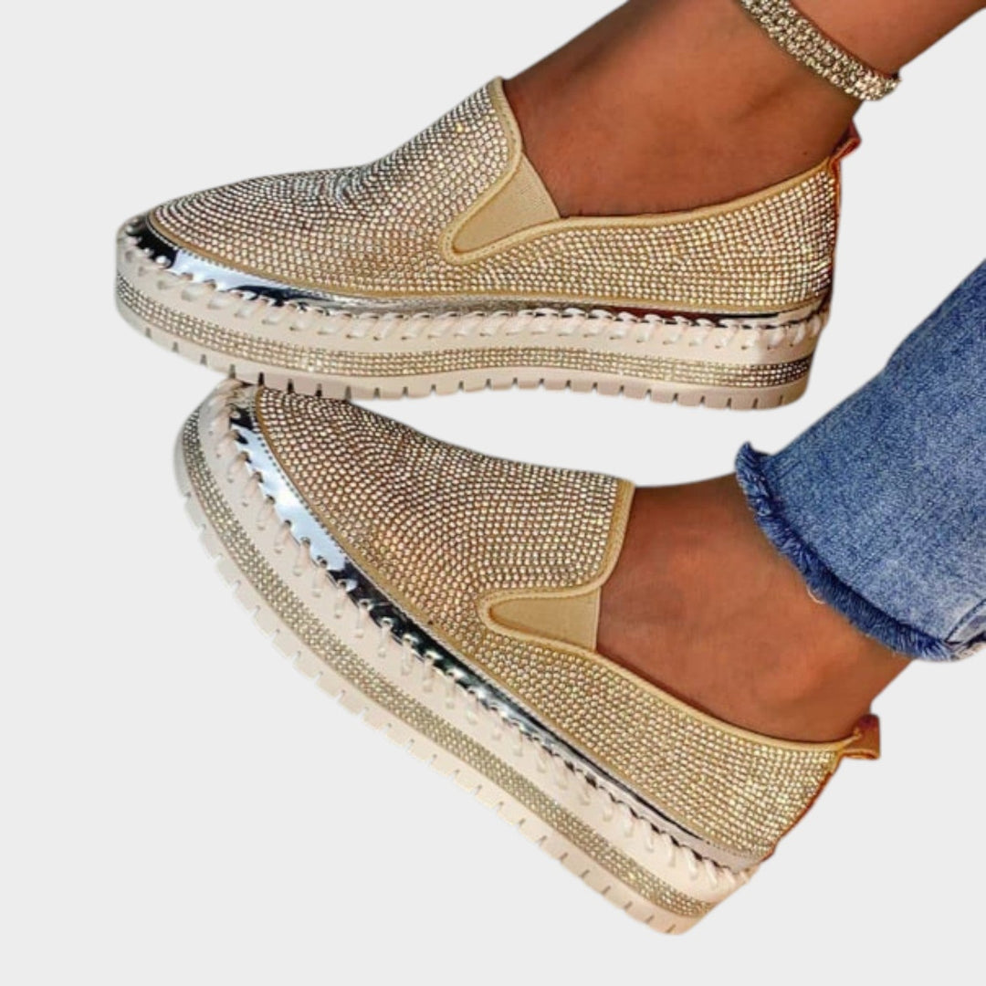 Luxe Sparkle Slip-On Platform Flats