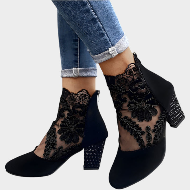 Lace Detail Statement Heels