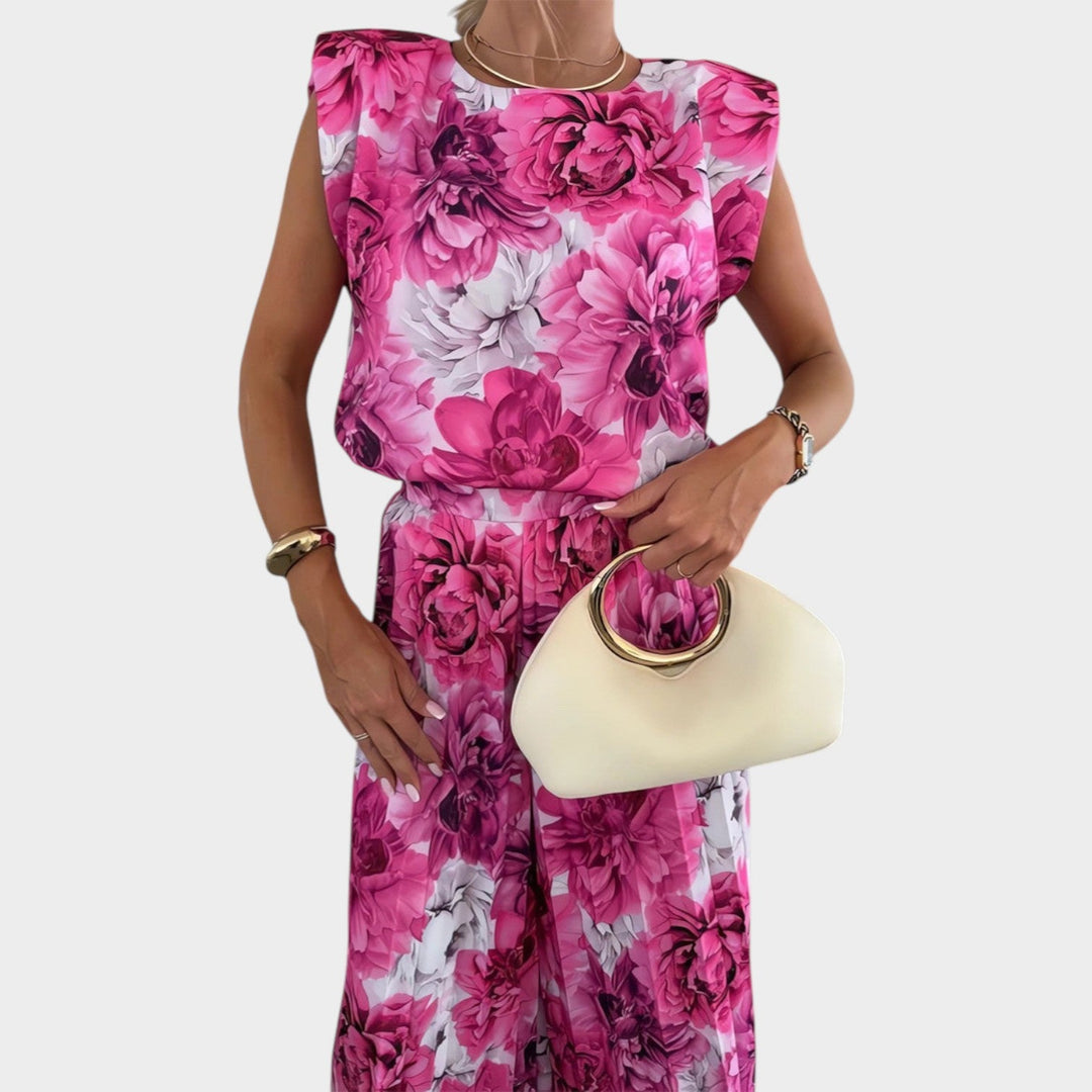 Structured Pleated Two-Piece Set