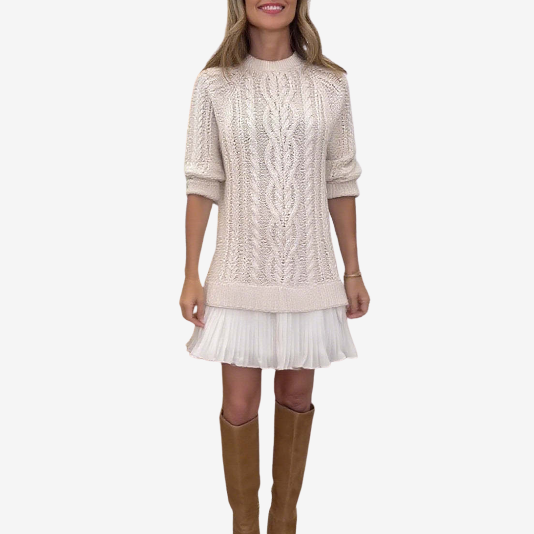 Chunky Cable Knit Sweater Dress