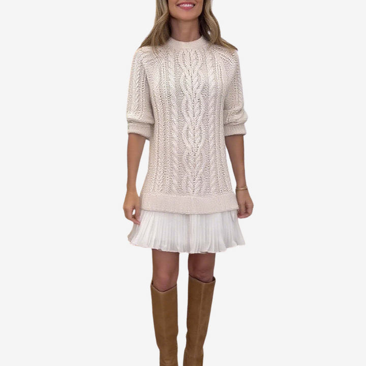 Chunky Cable Knit Sweater Dress