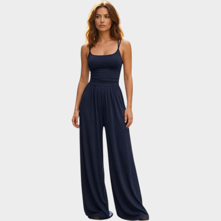 Sleek Strappy Wide-Leg Jumpsuit