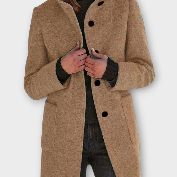 Classic Button-Up Mid-Length Coat