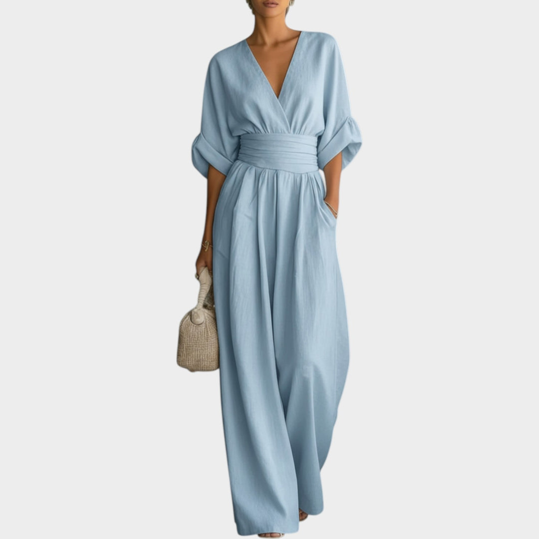 Soft Draped Wide-Leg Jumpsuit