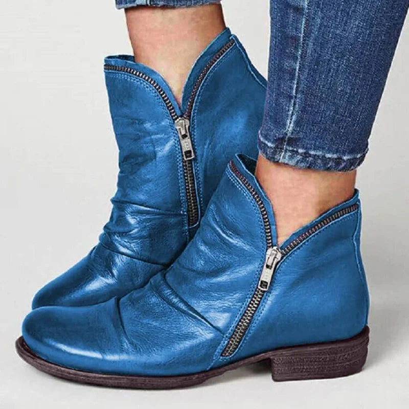 Ankle Boots with Zipper Accents