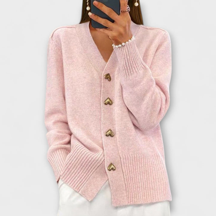 Marij – Women's V-Neck Sweater in Vintage Style