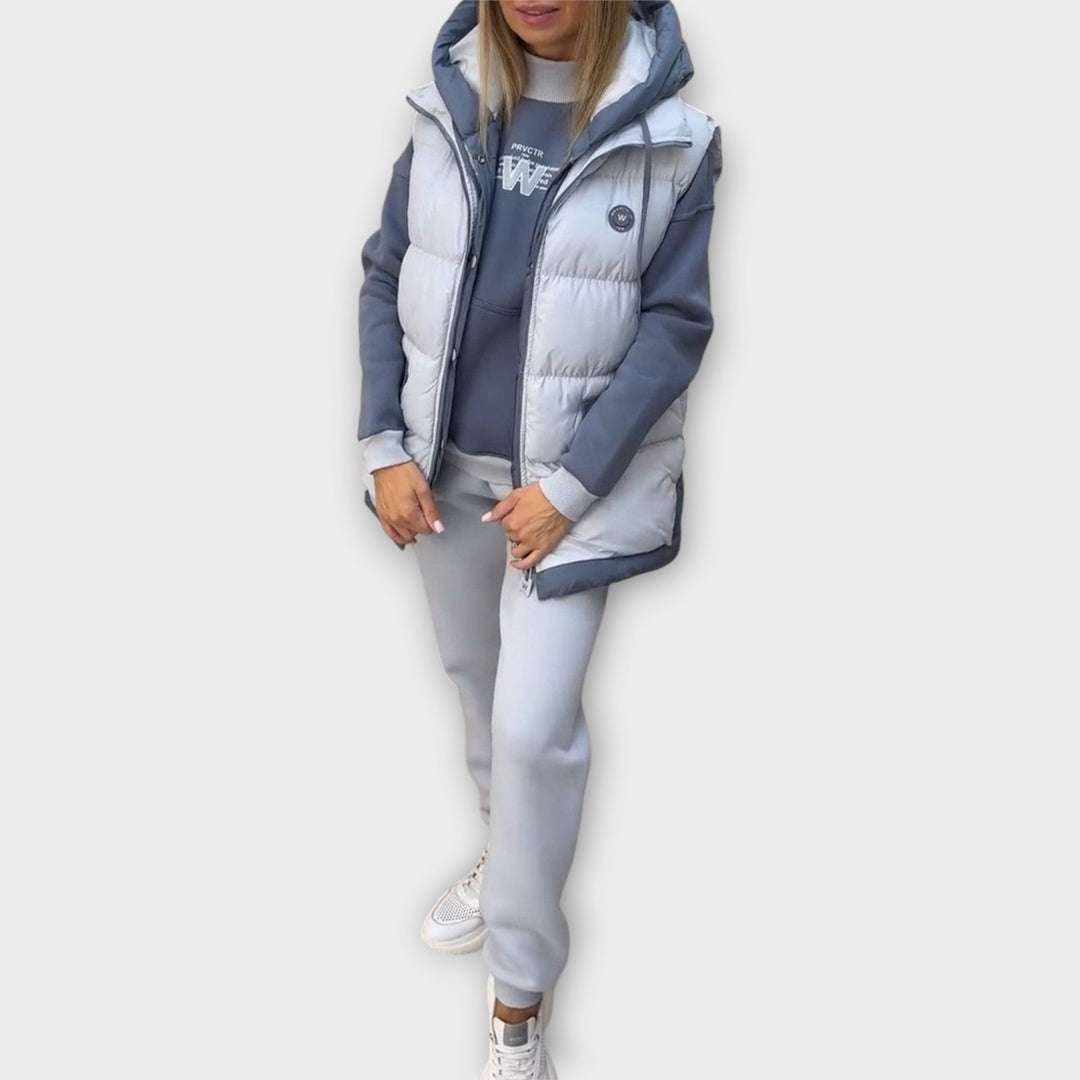 Cozy 3-Piece Winter Set – Turtleneck, Vest & Pants
