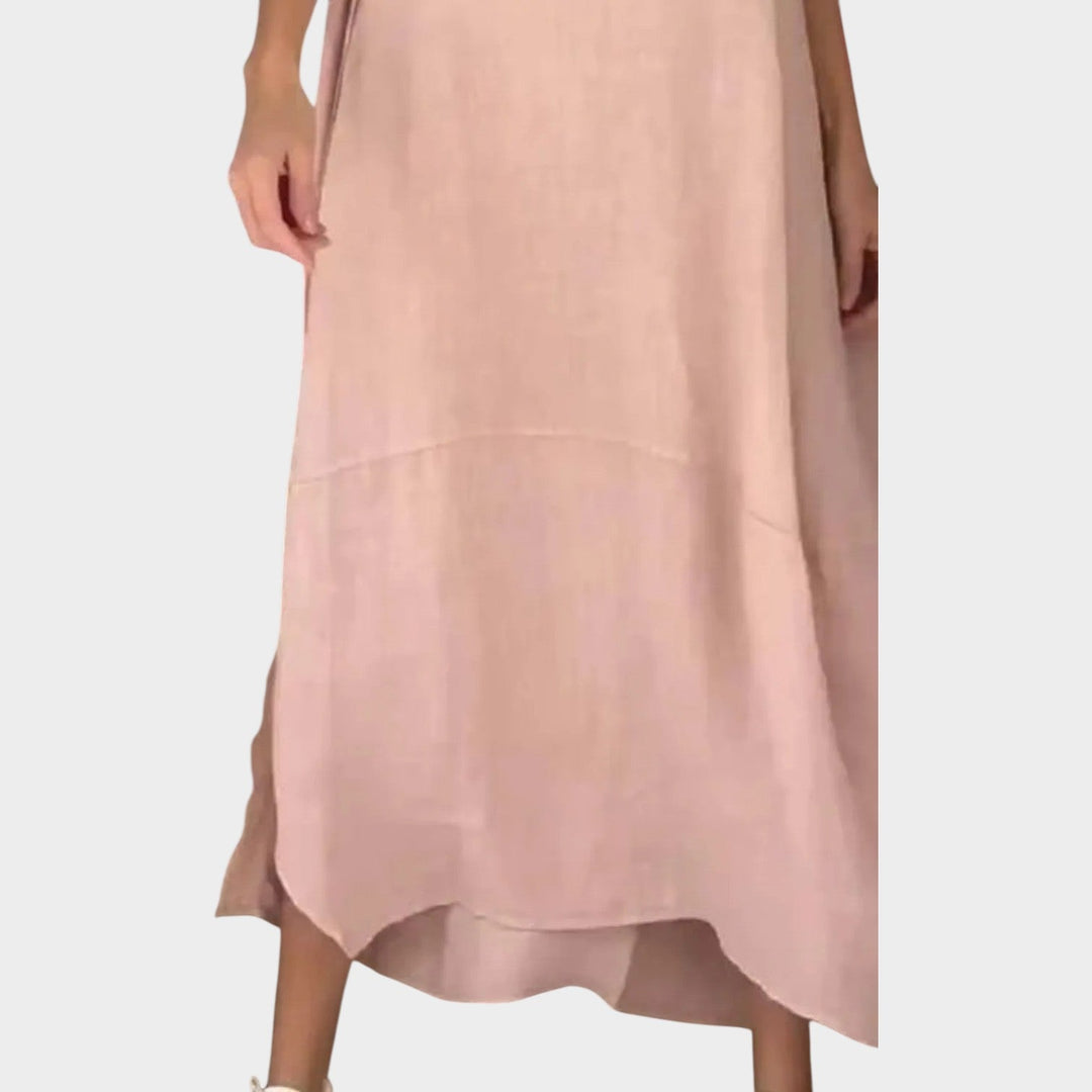 Relaxed Button‑Detail Maxi Dress