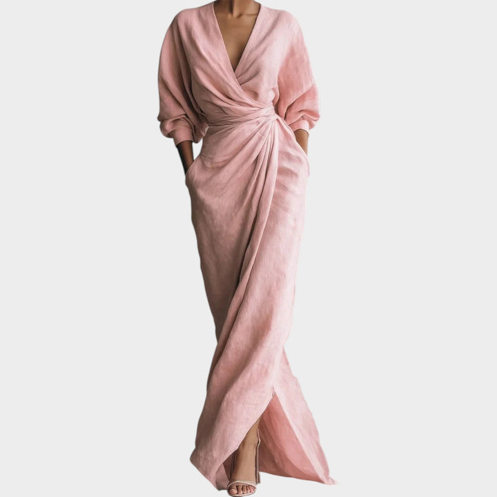 Draped Wrap Maxi Dress