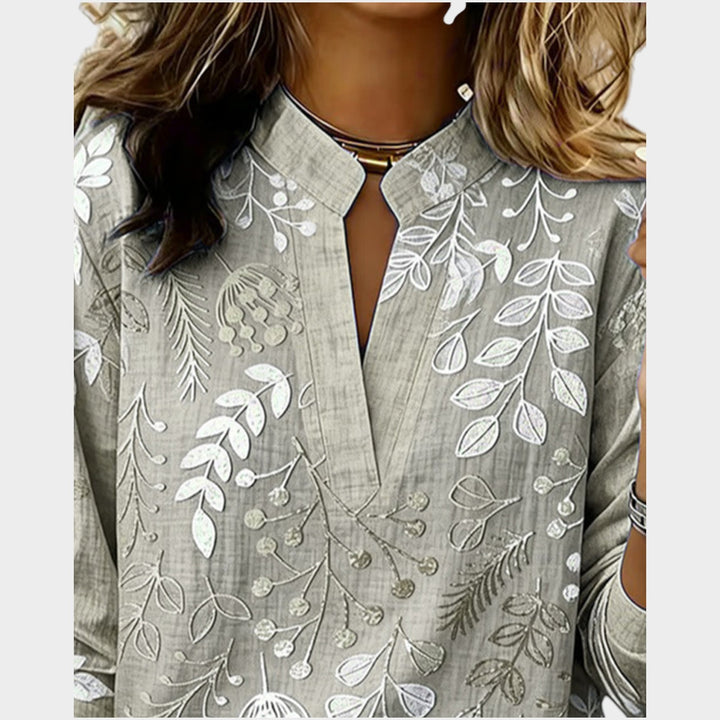 Botanical Print Relaxed Blouse