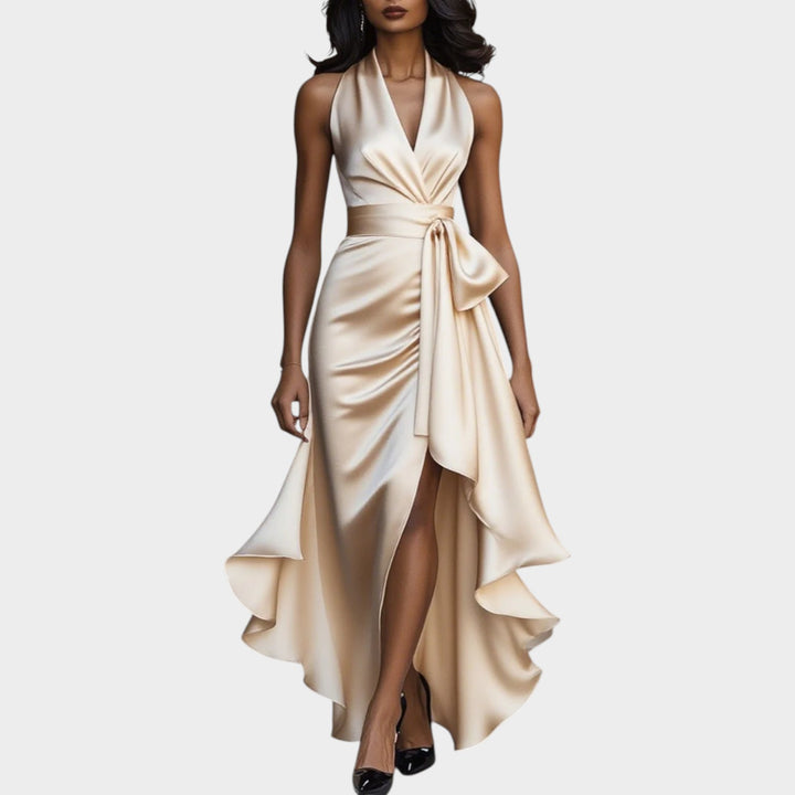 Halter Wrap Evening Gown