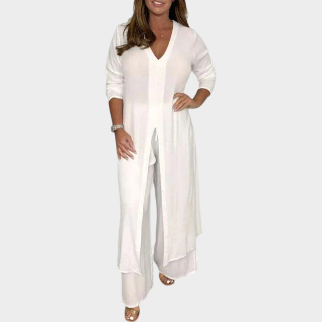 Elegant Long Tunic Two-Piece Set