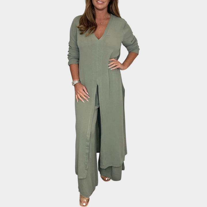 Elegant Long Tunic Two-Piece Set