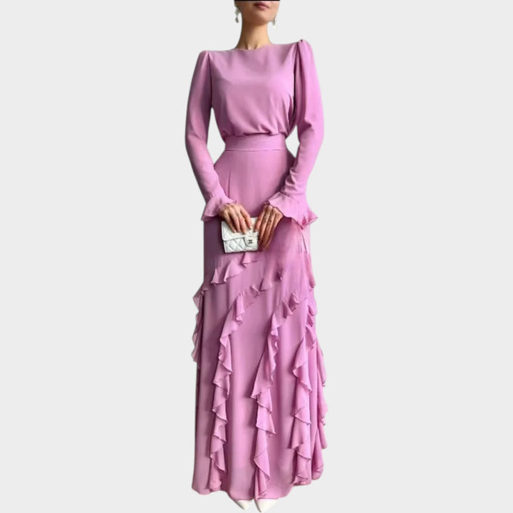 Elegant Ruffle Evening Gown