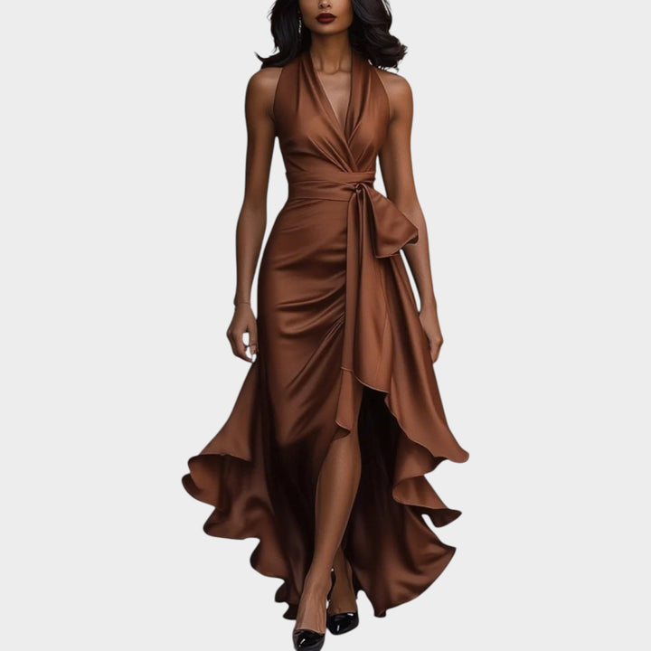 Halter Wrap Evening Gown