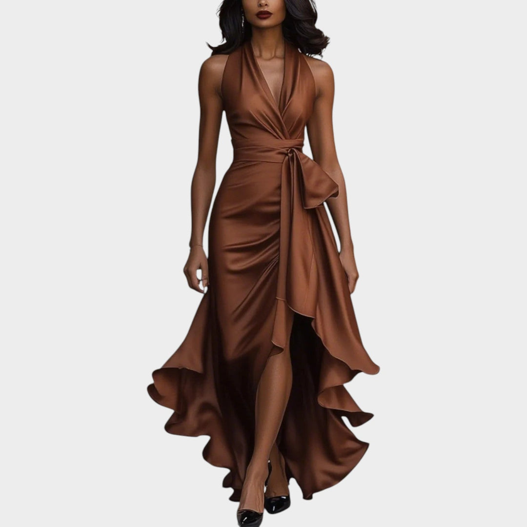 Halter Wrap Evening Gown