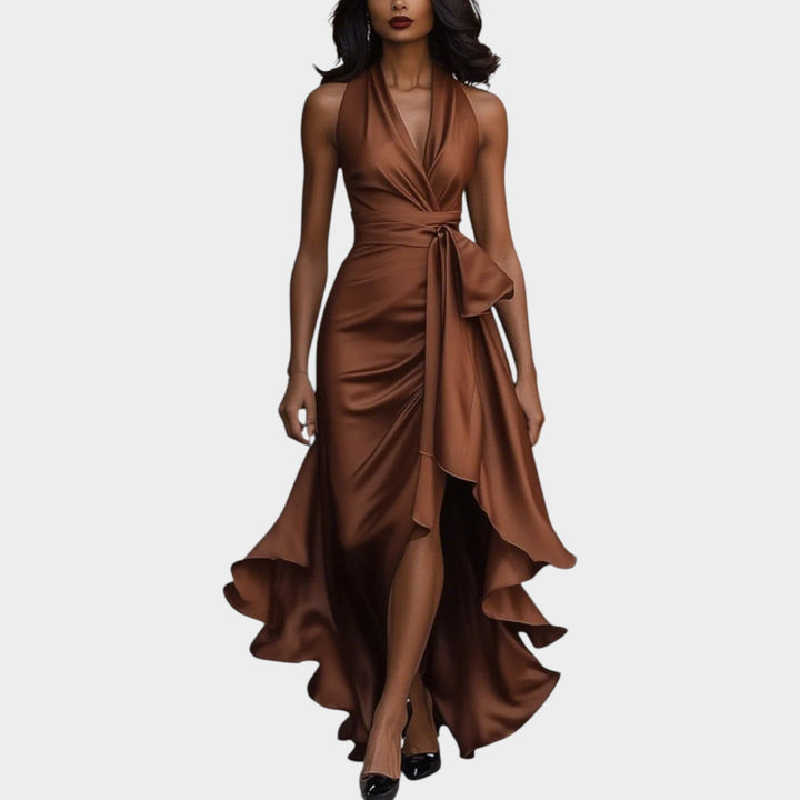 Halter Wrap Evening Gown
