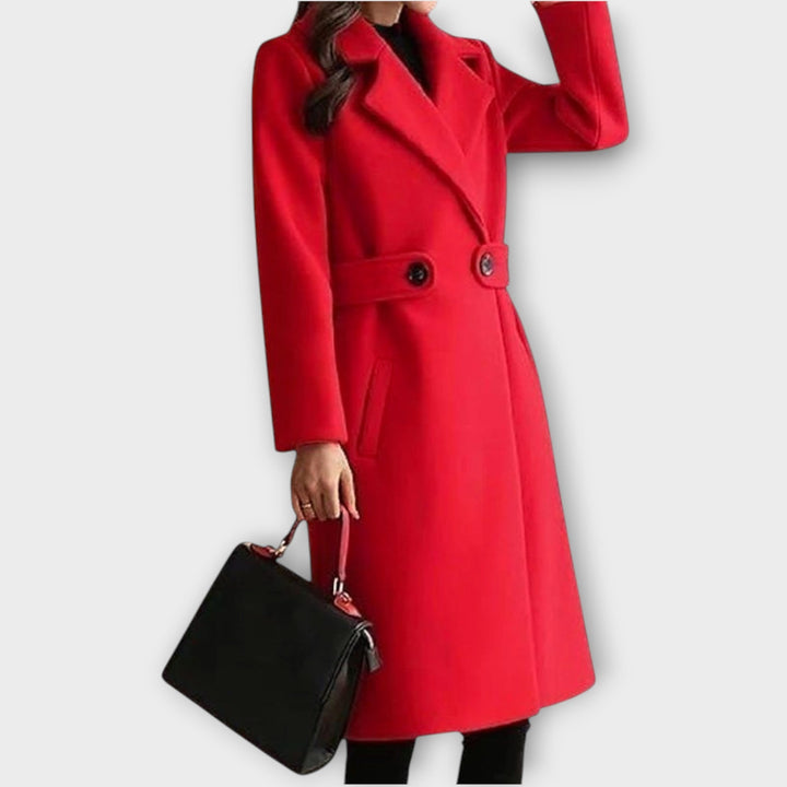 Elegant Longline Wool-Blend Coat