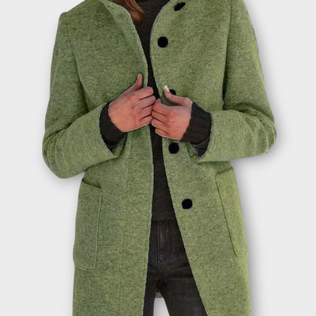 Classic Button-Up Mid-Length Coat