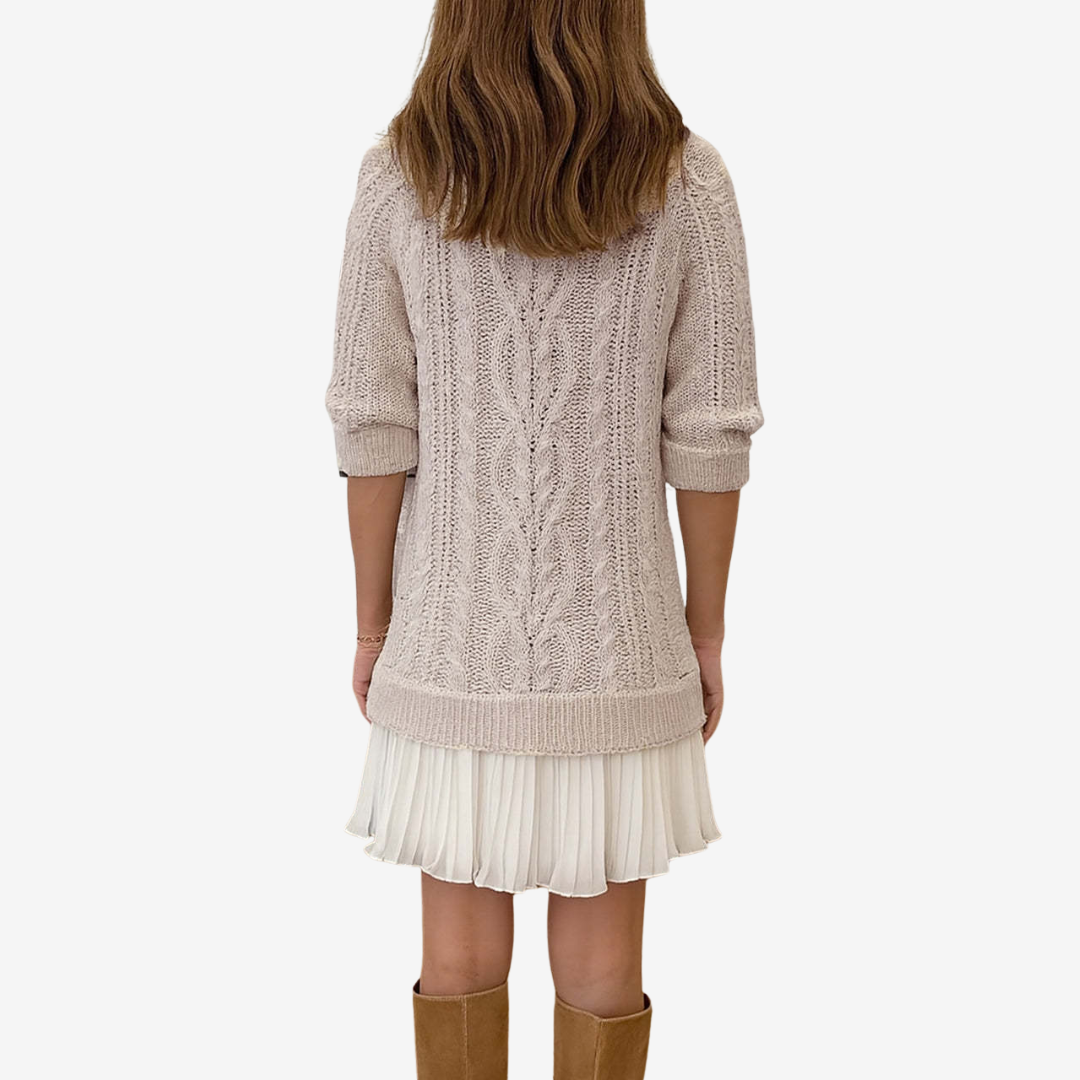 Chunky Cable Knit Sweater Dress