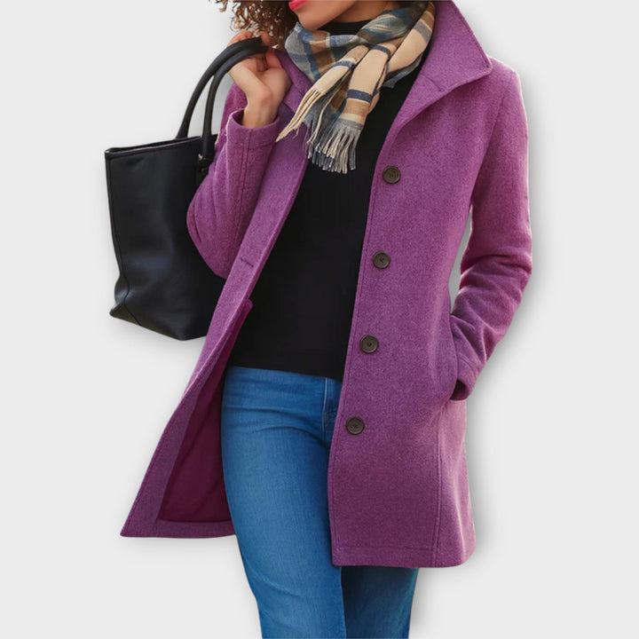 Elegant Button-Up Mid-Length Coat