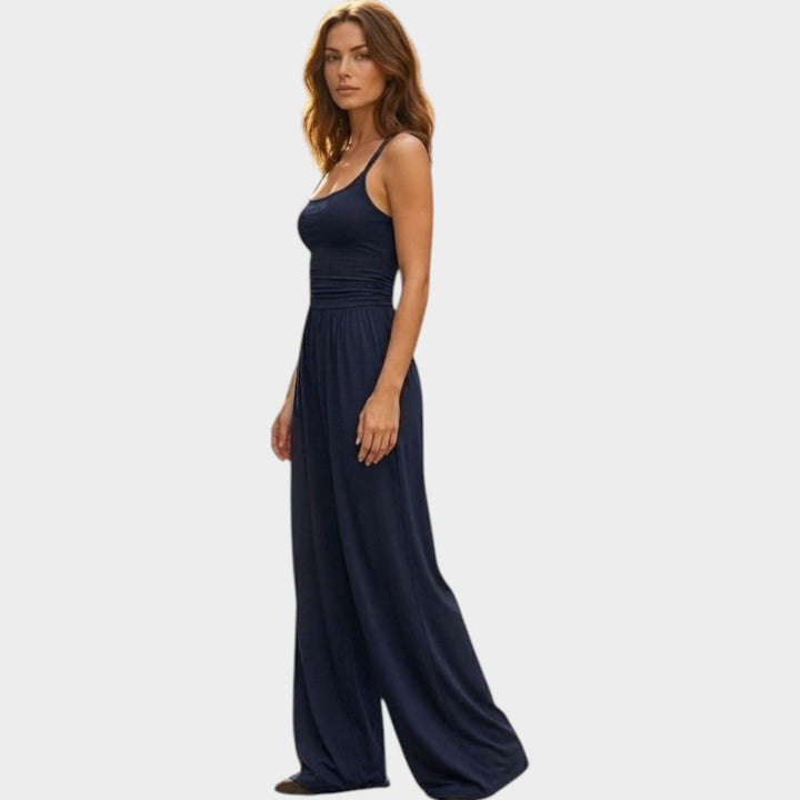 Sleek Strappy Wide-Leg Jumpsuit