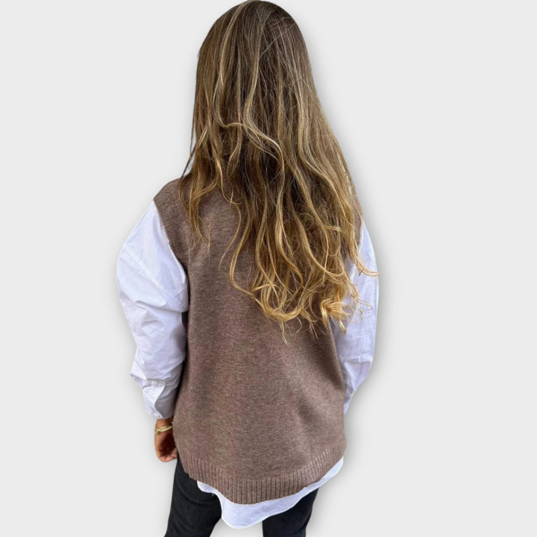 V-Neck Knitted Sweater Vest