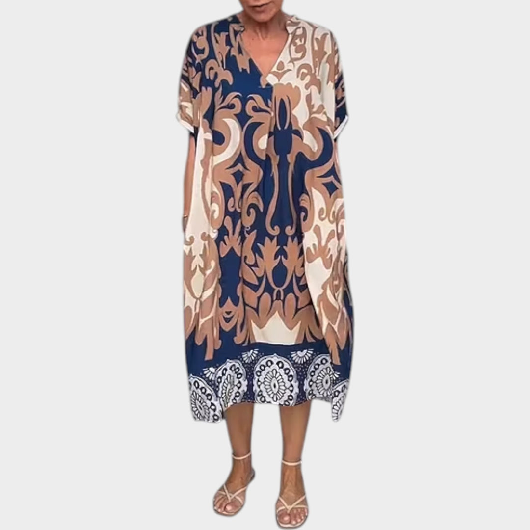 Boho Printed Relaxed Midi Dress