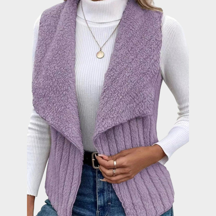 Textured Open-Front Layering Vest