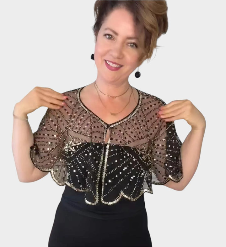 Elegant Sequin Lace Shawl