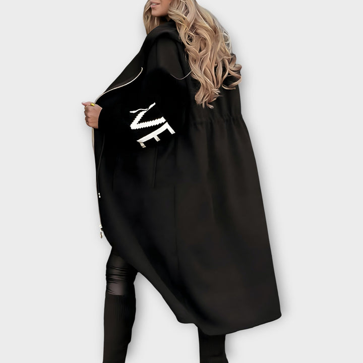 Statement Sleeve Longline Hooded Coat