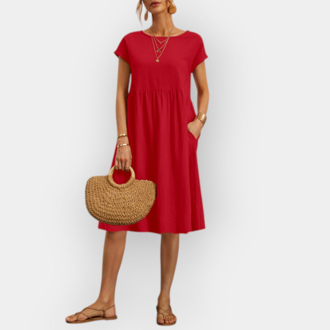 Midi Dress with Simple Lines
