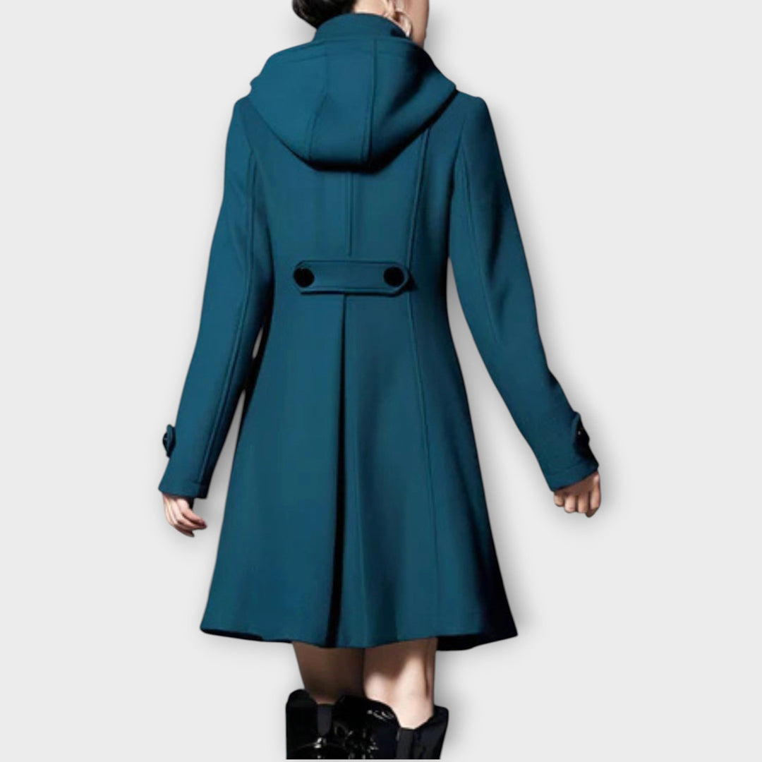 Chic Double-Breasted Flared Coat