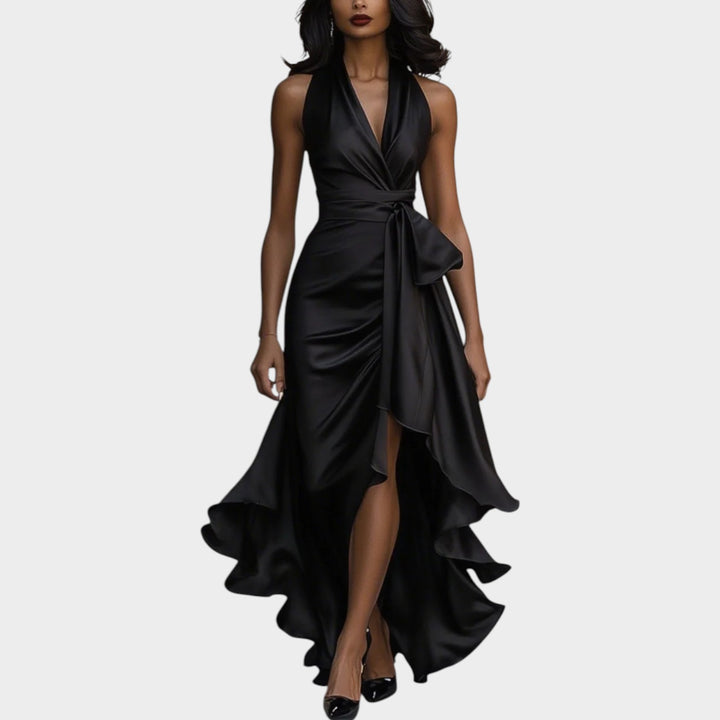 Halter Wrap Evening Gown