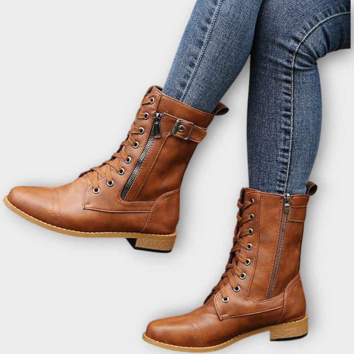 Timeless Lace-Up Leather Ankle Boots