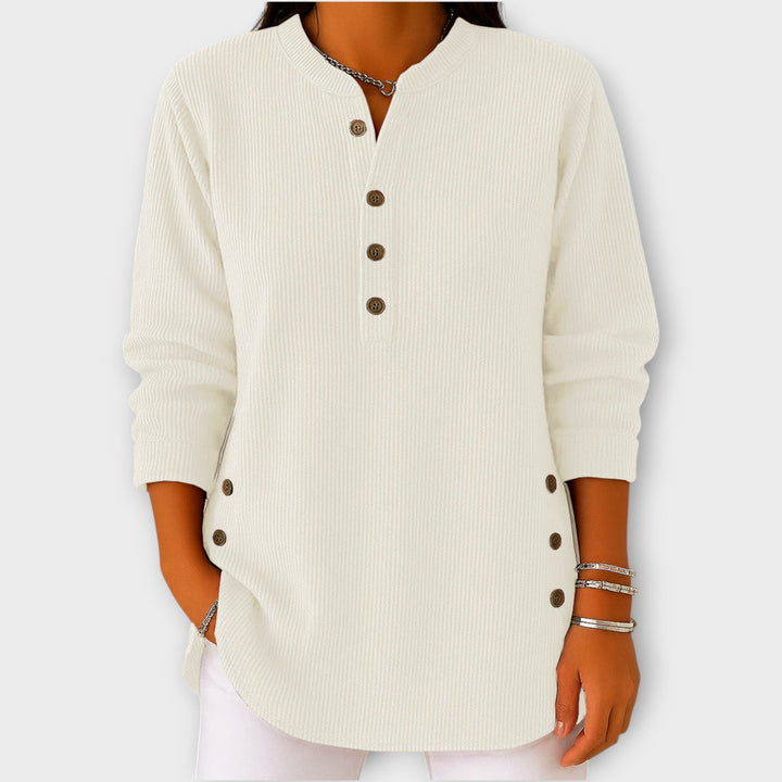 Timeless Knit Top with Button Accents